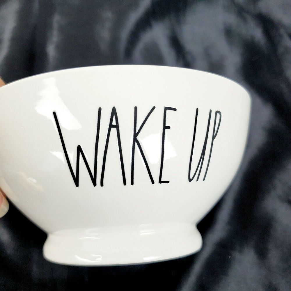 RAE DUNN "Wake Up" Cereal Oatmeal Bowl Farmhouse NWOT